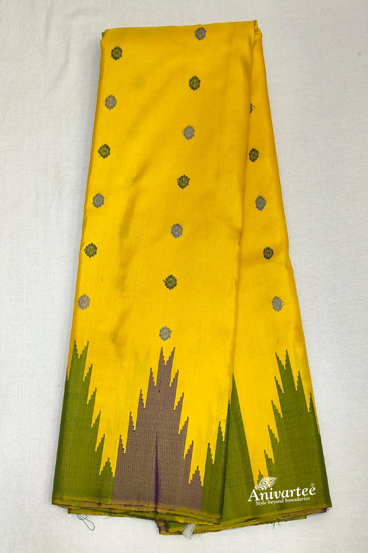 Gadwal pure silk saree in  mustard