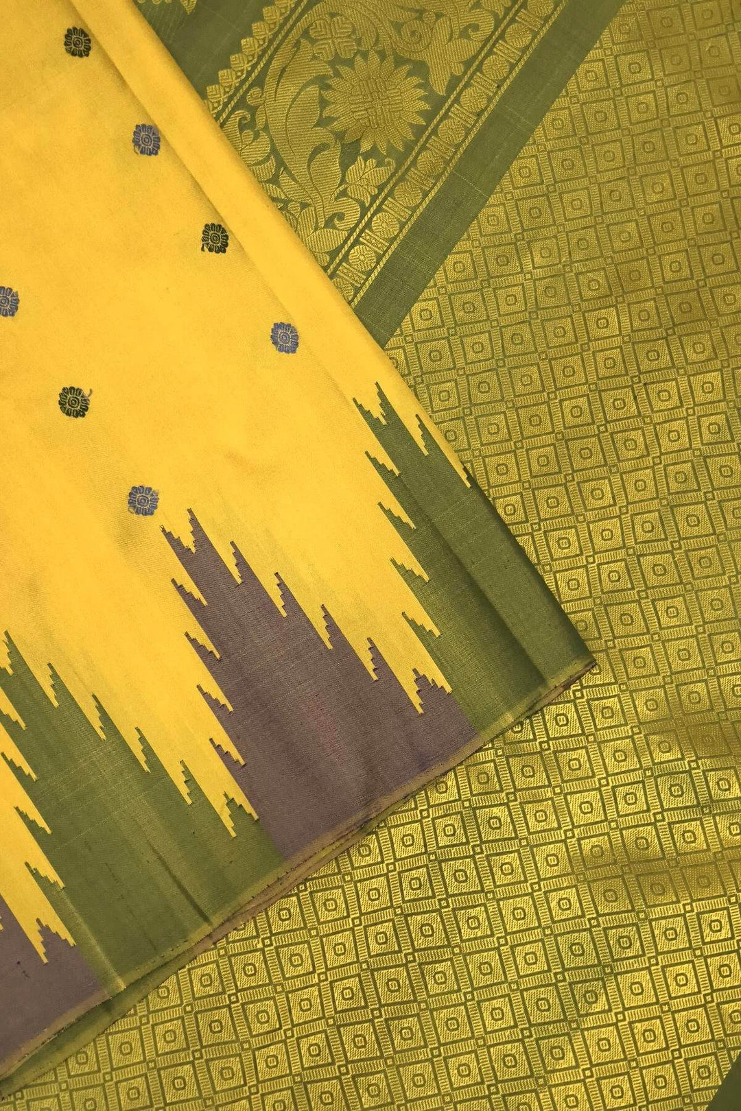 Gadwal pure silk saree in  mustard