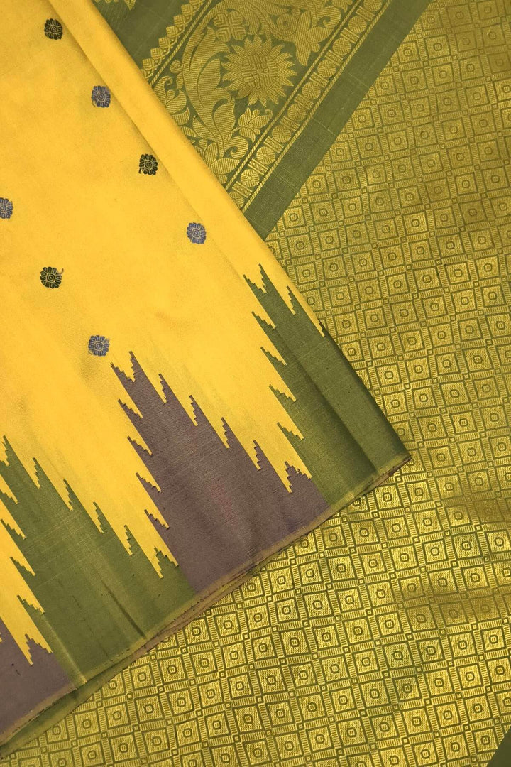 Gadwal pure silk saree in  mustard