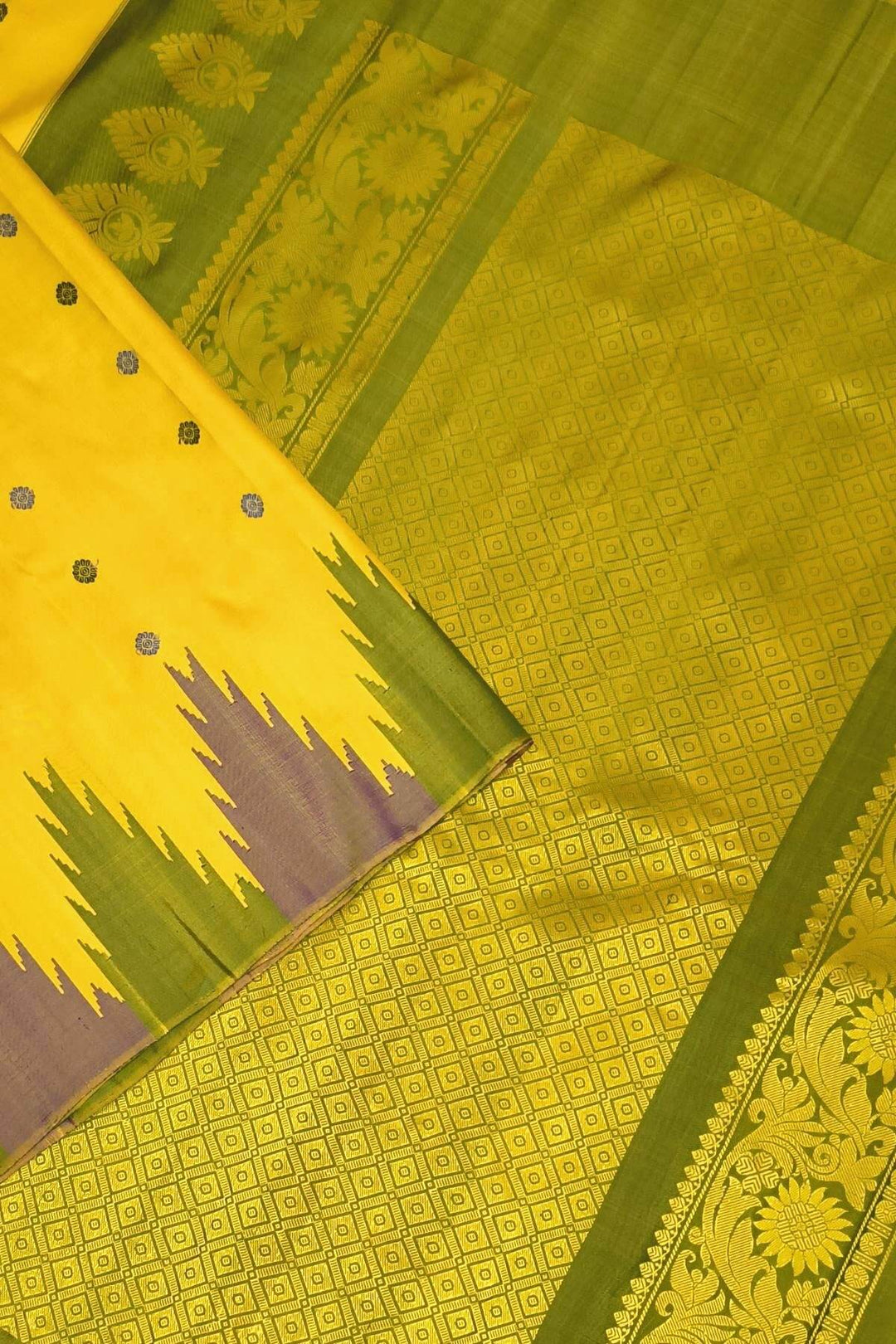 Gadwal pure silk saree in  mustard