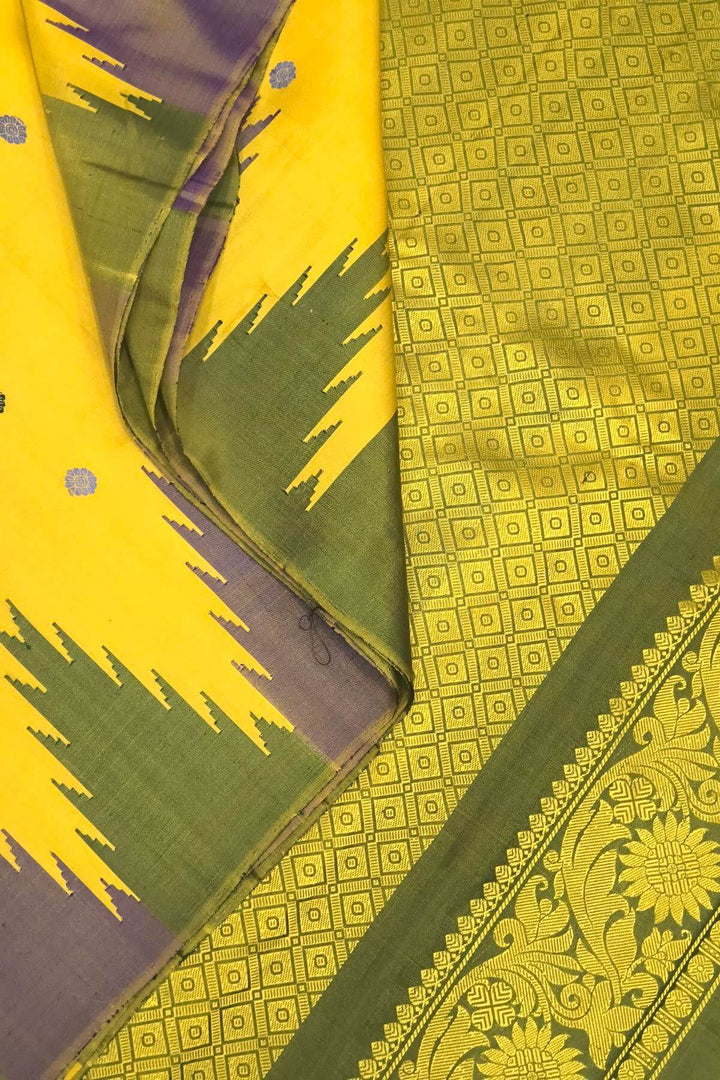 Gadwal pure silk saree in  mustard
