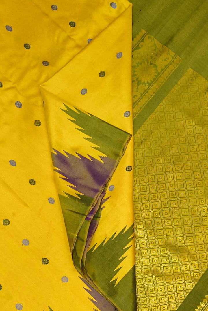 Gadwal pure silk saree in  mustard