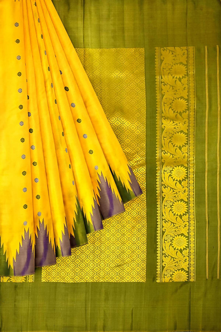 Gadwal pure silk saree in  mustard
