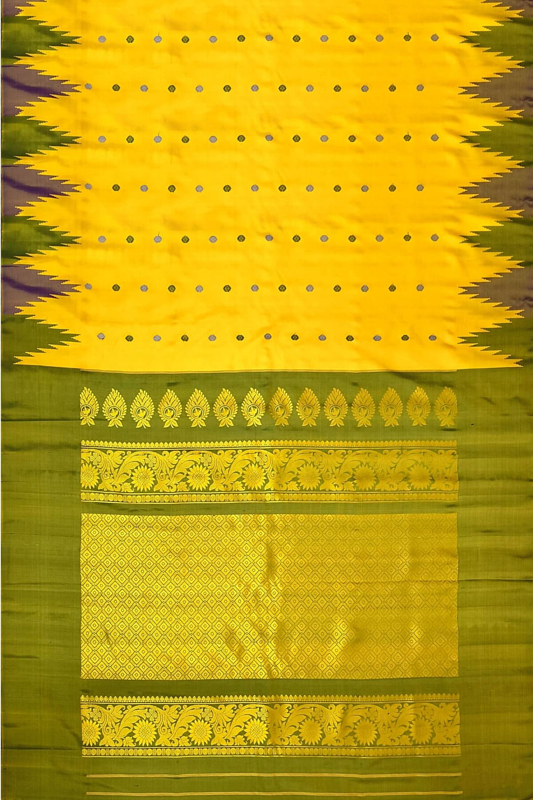 Gadwal pure silk saree in  mustard