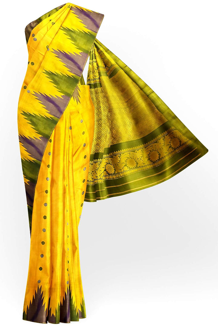 Gadwal pure silk saree in  mustard