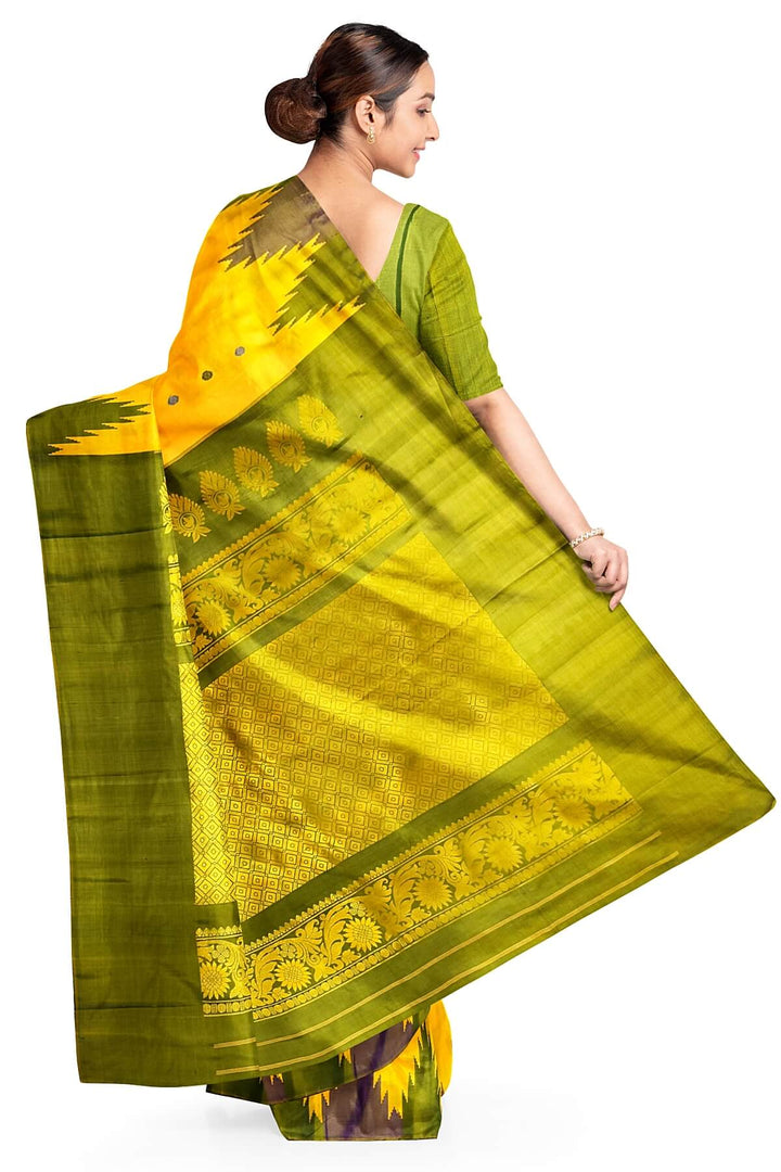 Gadwal pure silk saree in  mustard