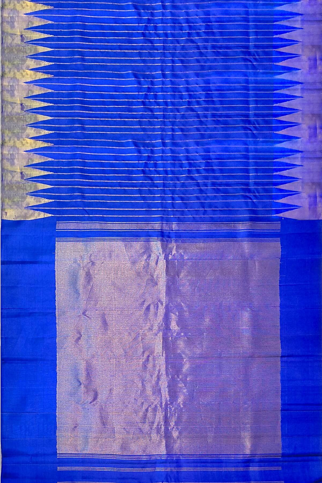 Gadwal pure silk saree in zari stripes in blue