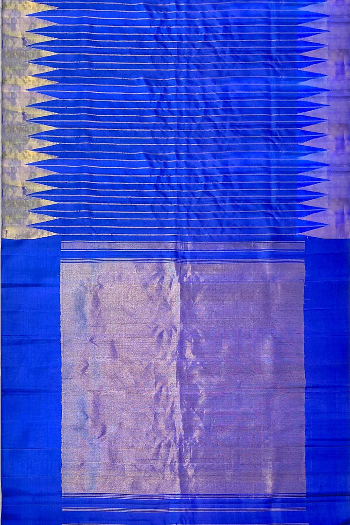 Gadwal pure silk saree in zari stripes in blue