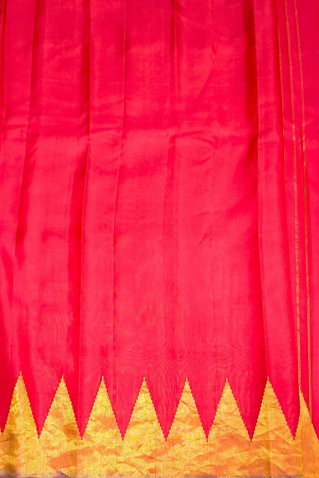Gadwal pure silk saree in zari stripes in red