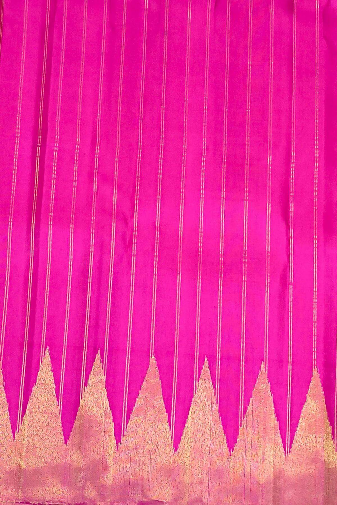Gadwal pure silk saree in zari stripes in pink