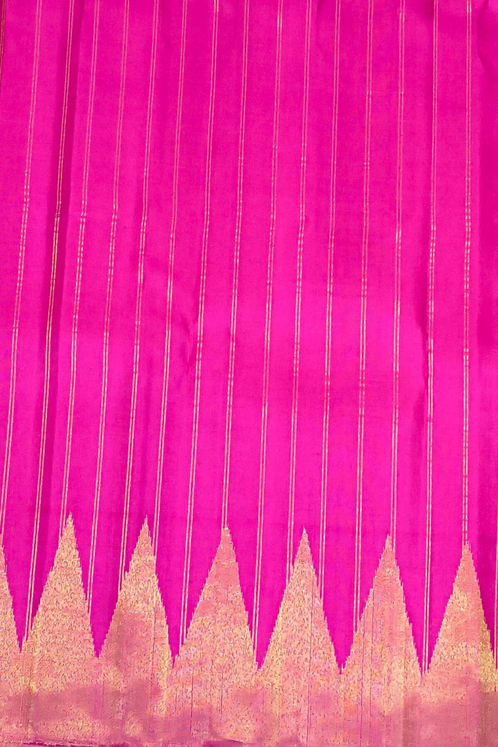 Gadwal pure silk saree in zari stripes in pink