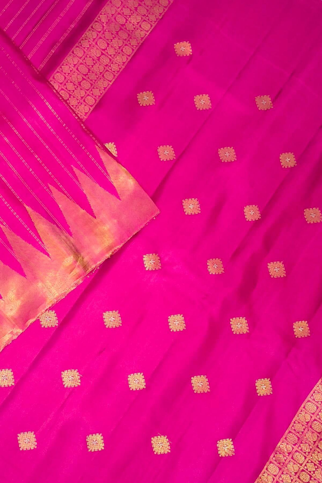 Gadwal pure silk saree in zari stripes in pink