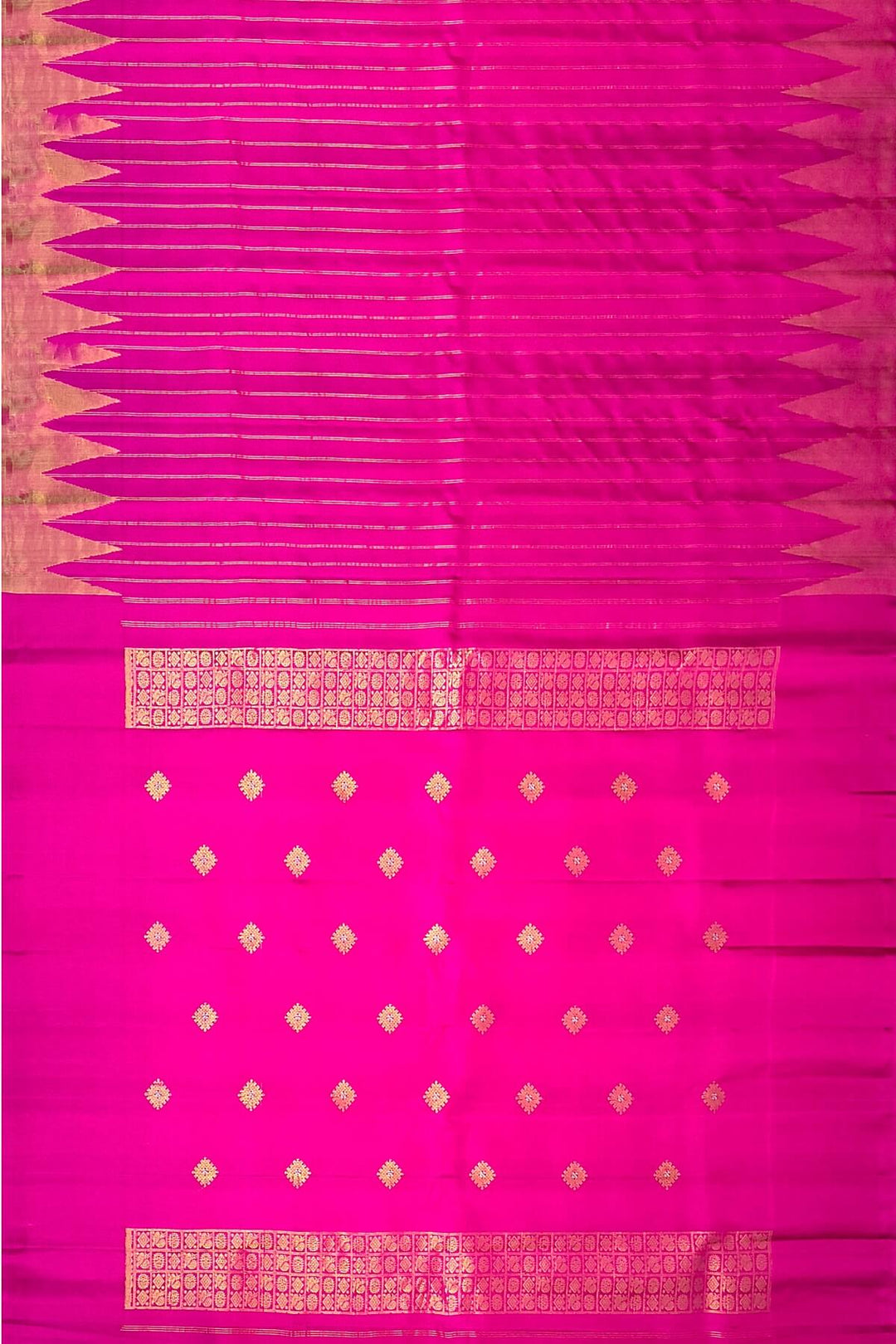 Gadwal pure silk saree in zari stripes in pink