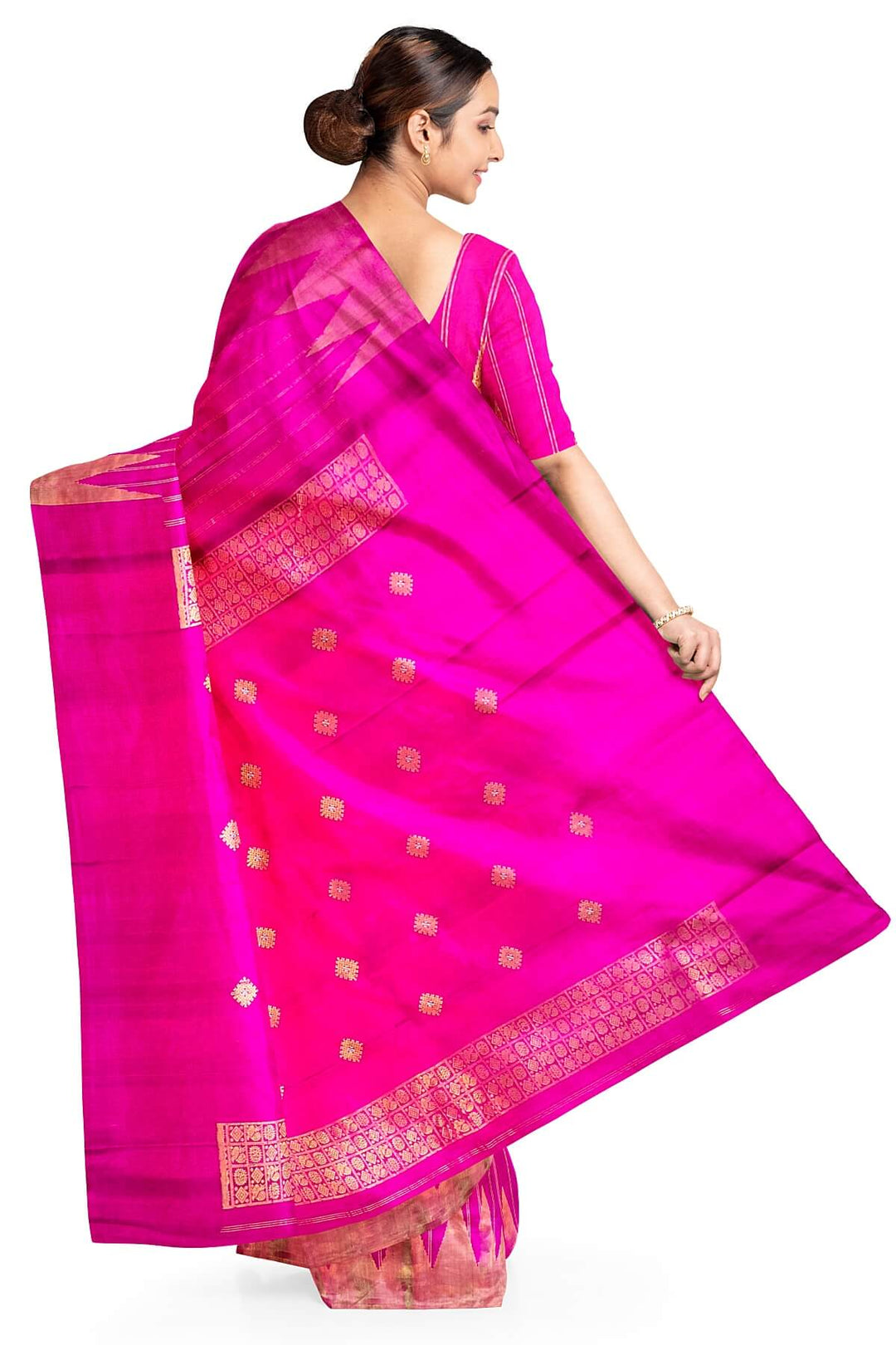 Gadwal pure silk saree in zari stripes in pink