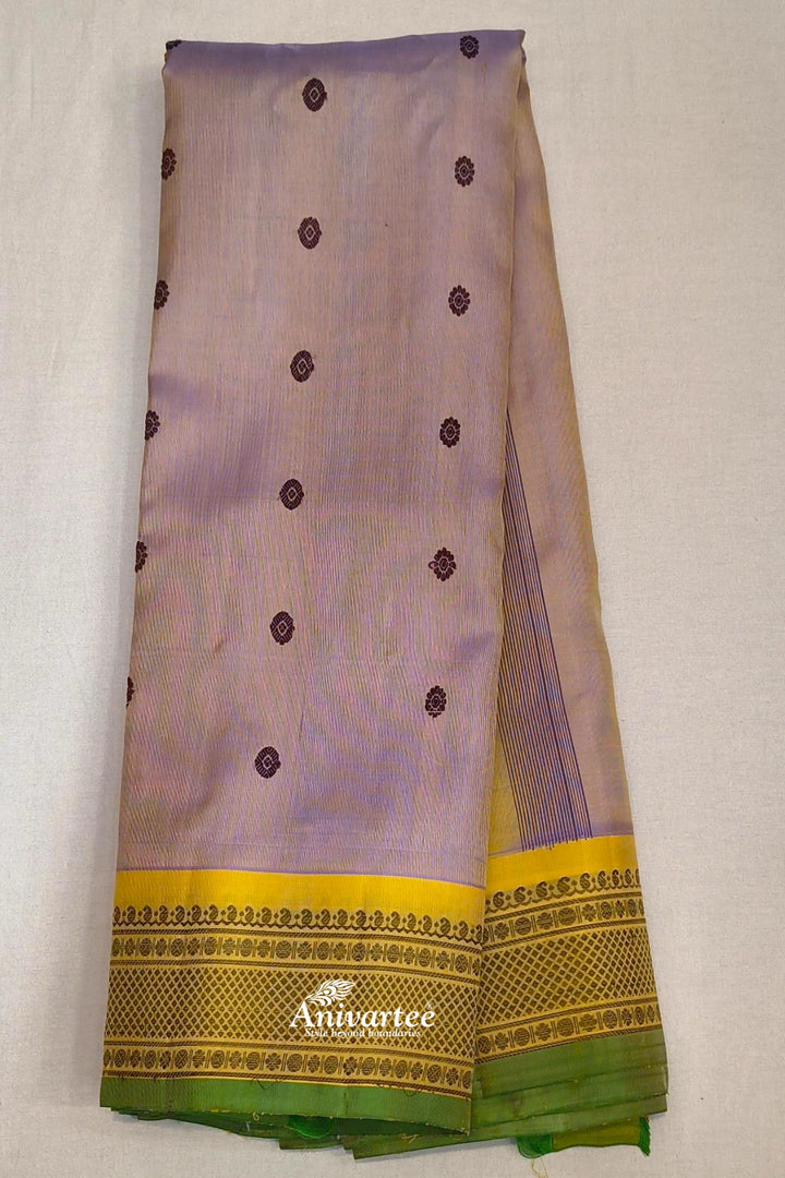 Gadwal pure silk saree in  lavender with thread buttis
