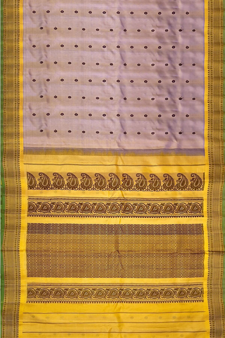 Gadwal pure silk saree in  lavender with thread buttis