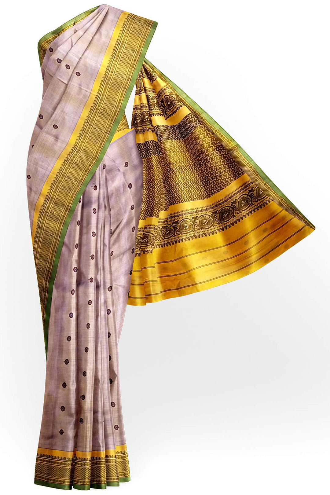 Gadwal pure silk saree in  lavender with thread buttis