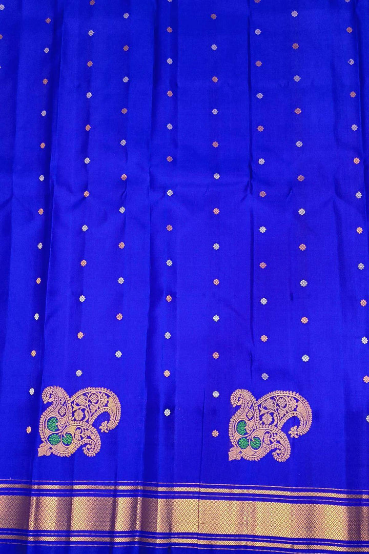 Gadwal pure silk saree in royal blue