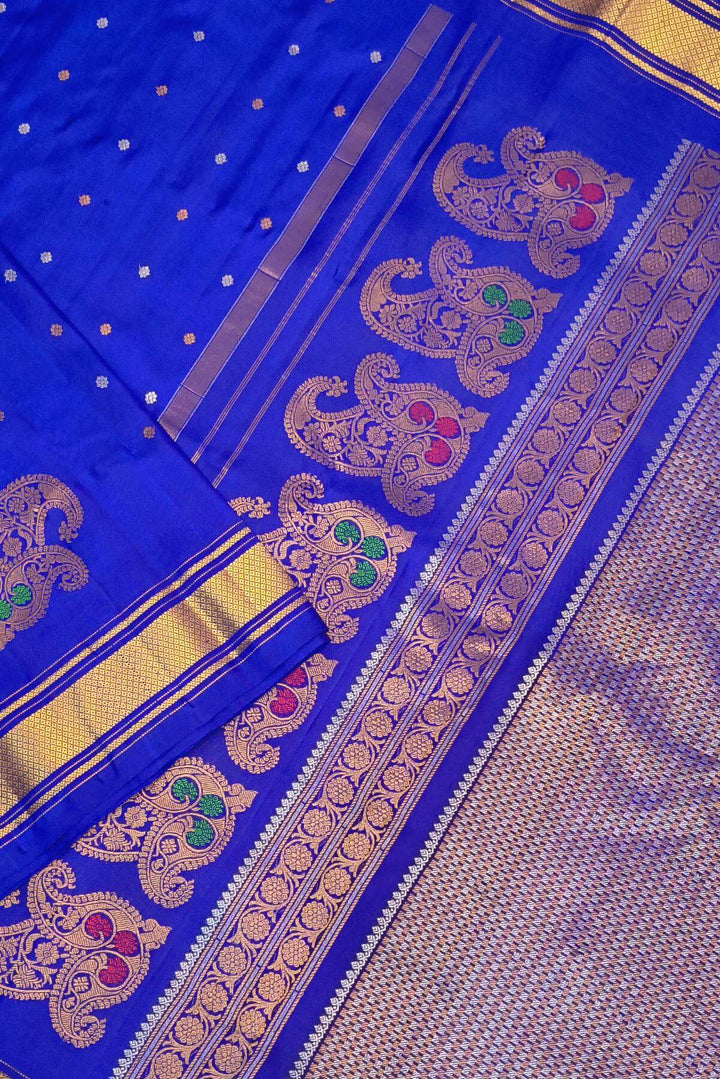 Gadwal pure silk saree in royal blue