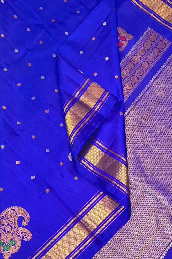 Gadwal pure silk saree in royal blue