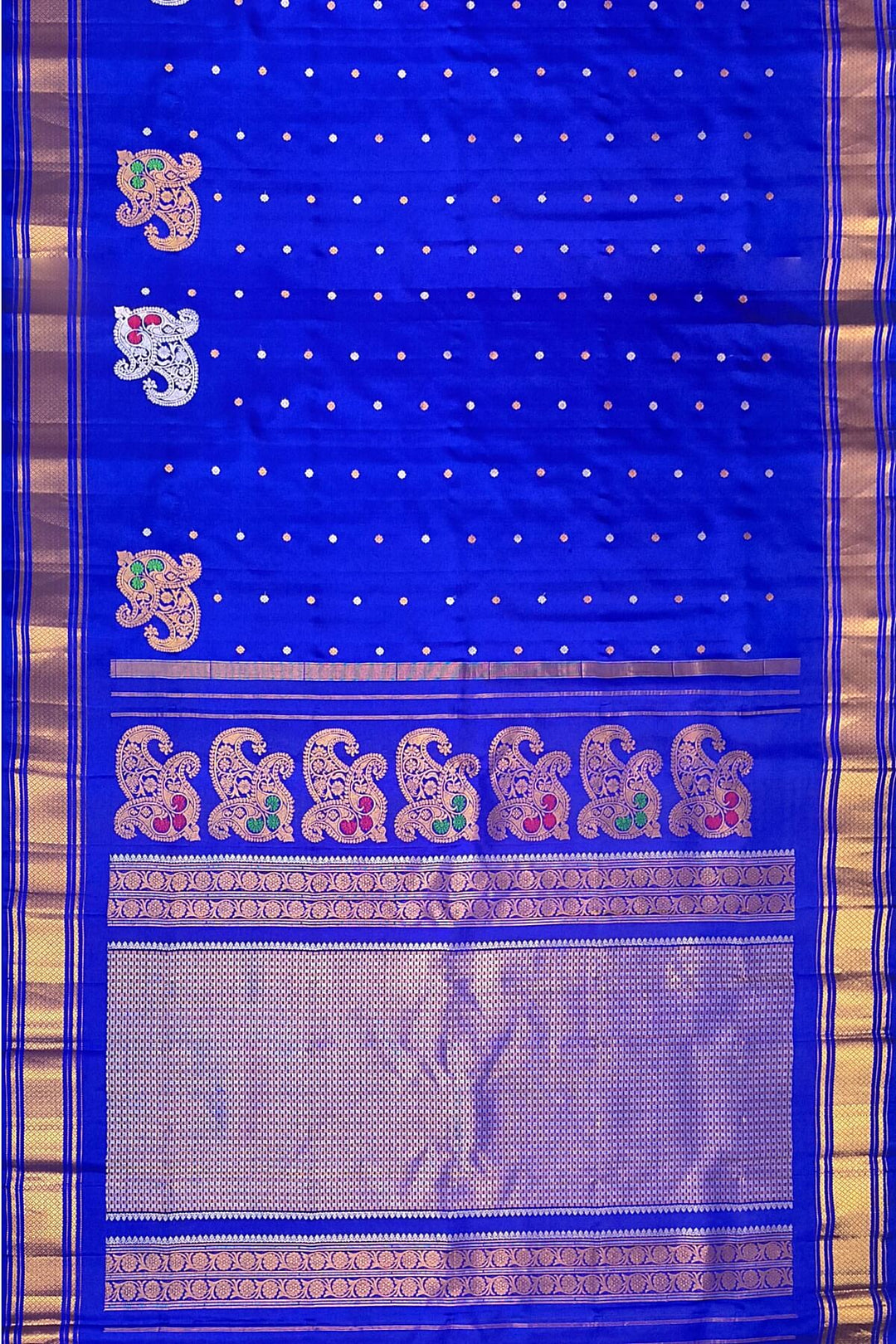 Gadwal pure silk saree in royal blue