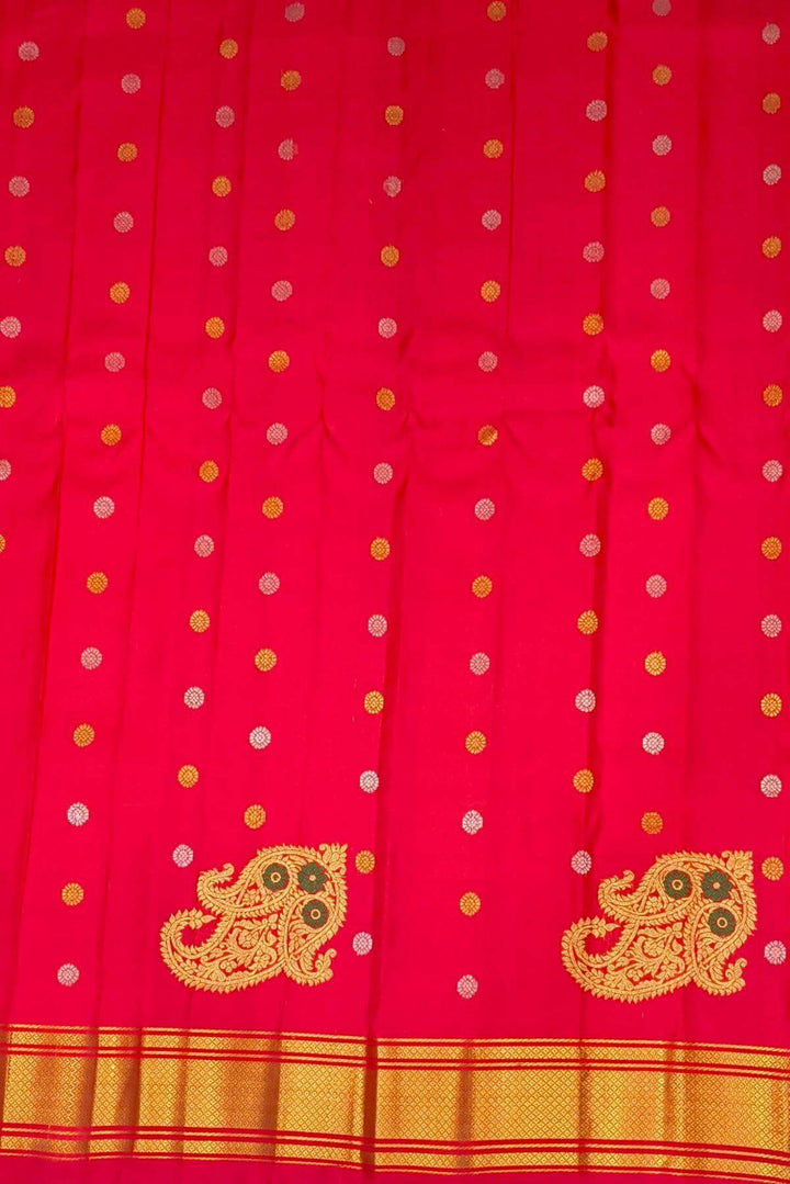 Gadwal pure silk saree in red