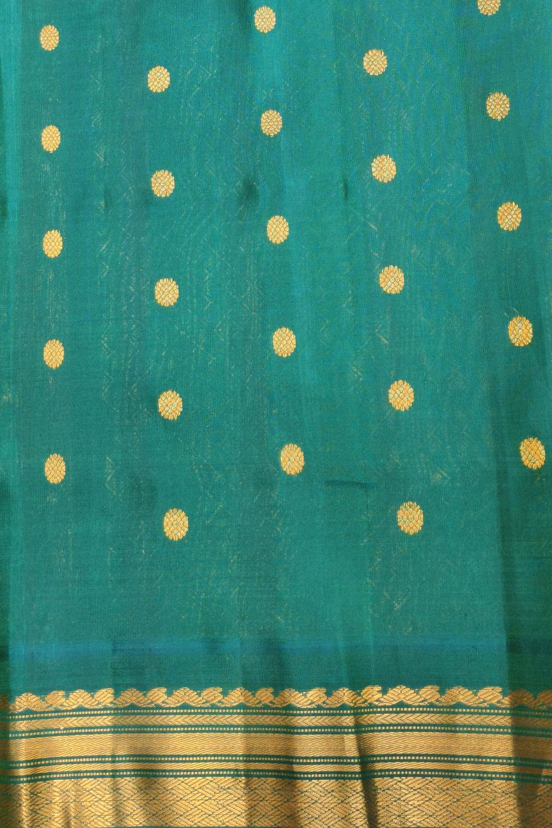 Gadwal pure silk saree in pink in fine checks  with  gold  buttis