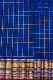 Handloom Gadwal SICO ( silk cotton) saree in bottle green