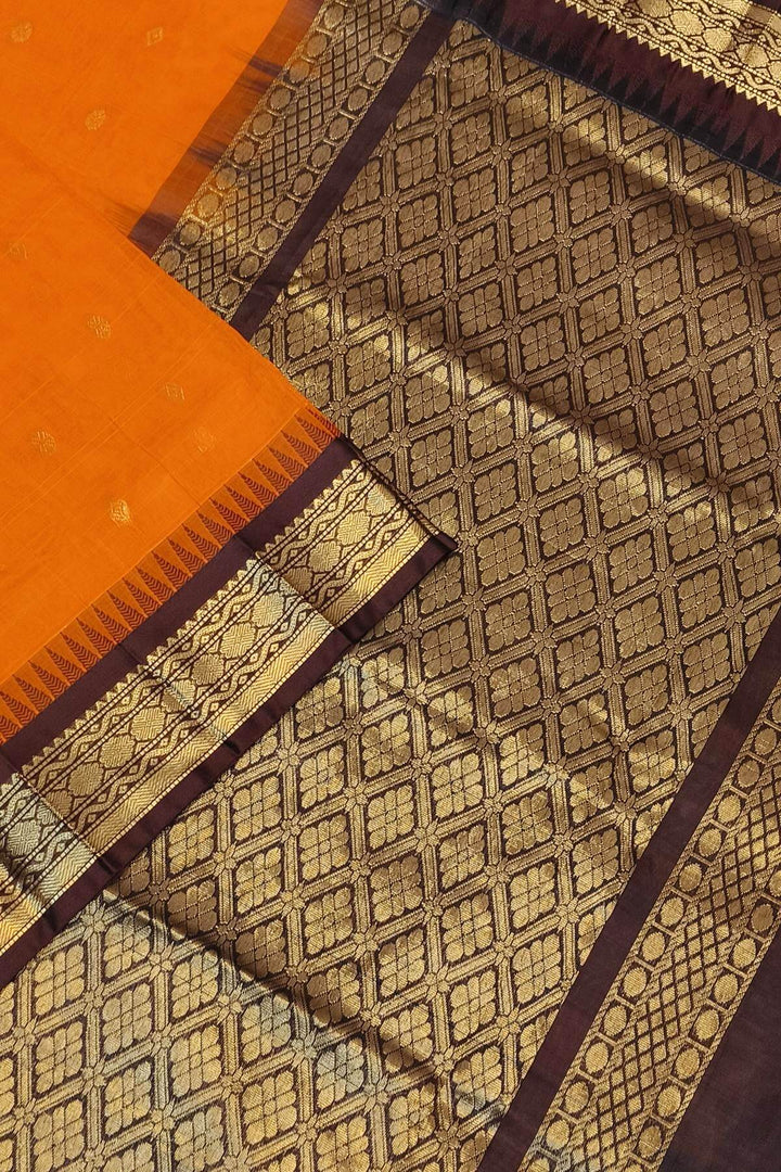 Gadwal cotton silk saree with buttis