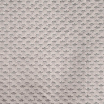 Handwoven Ikat pure silk fabric in  off white in dupion finish