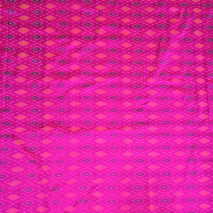 Handwoven Ikkat pure silk  fabric in pink