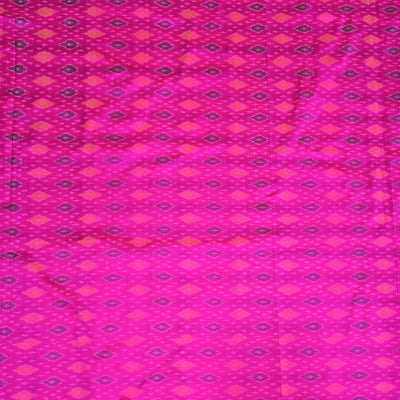 Handwoven Ikkat pure silk  fabric in pink