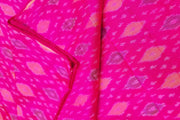 Handwoven Ikkat pure silk  fabric in pink