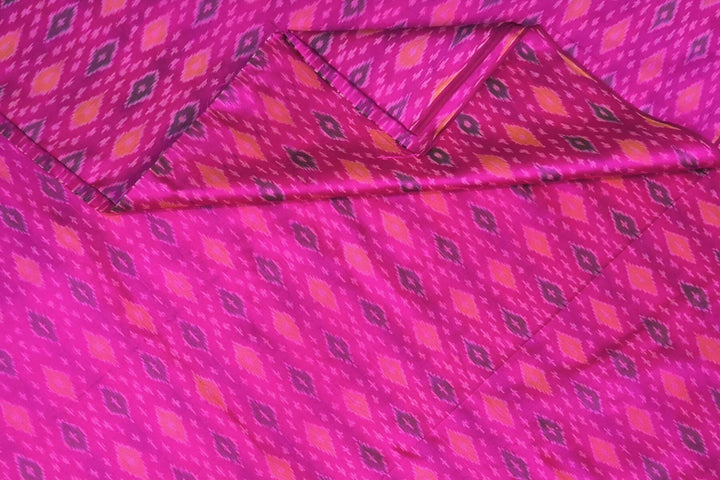 Handwoven Ikkat pure silk  fabric in pink