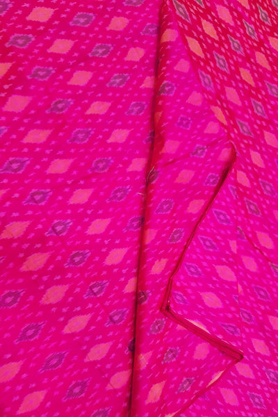 Handwoven Ikkat pure silk  fabric in pink