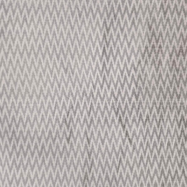 Handwoven Ikat pure silk fabric in off white in zig zag pattern in dupion finish