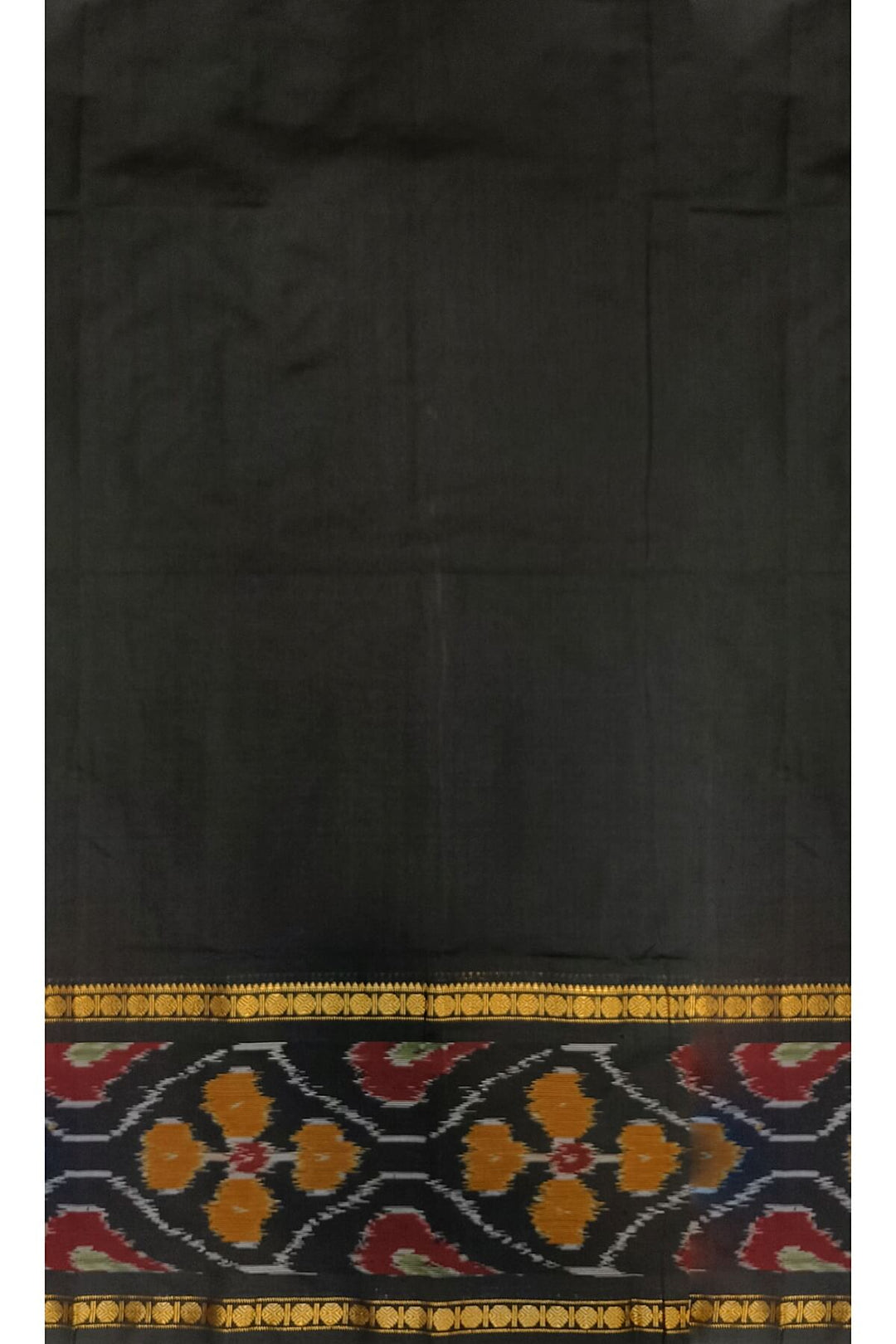 Handloom ikat silk cotton salwar suit material in black