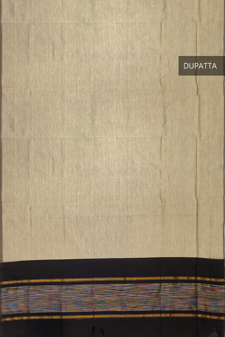 Handloom ikat silk cotton salwar suit material in black