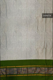 Handloom ikat silk cotton salwar suit material in mehndi green