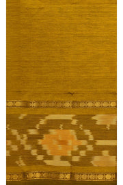 Handloom ikat silk cotton salwar suit material in mustard