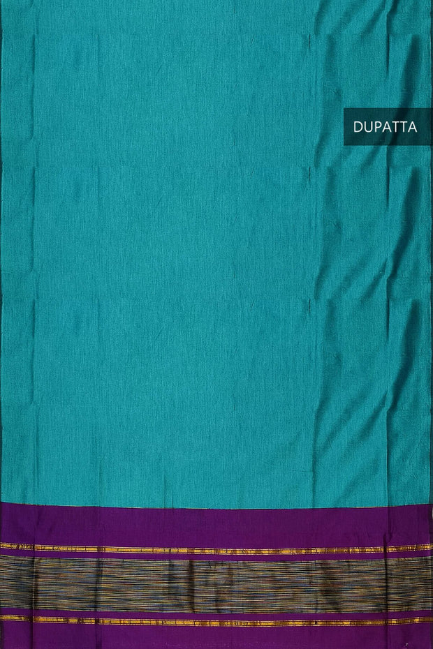 Handloom ikat silk cotton salwar suit material in purple