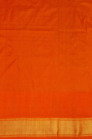 Ikat pure silk saree in grey & orange in diamond pattern