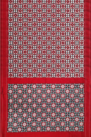 Double Ikat telia pure silk saree in  geometric pattern