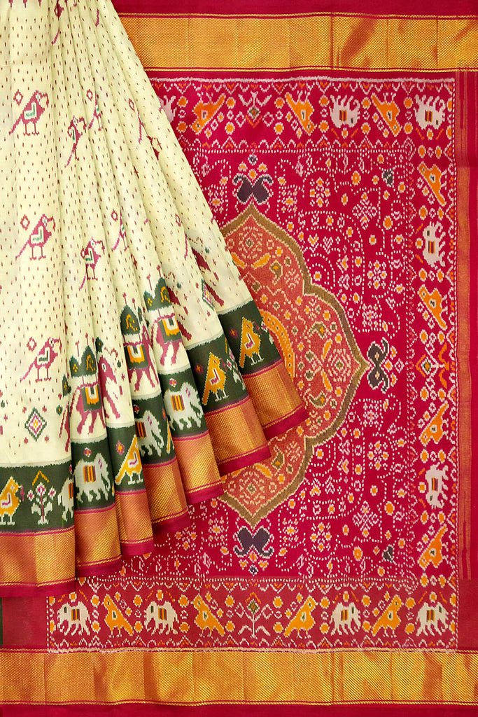 Rajawadi Elegant Elephant Design Cotton Silk Saree - KDB Deals