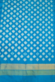 Ikat pure silk saree in black with patterned pallu & blouse