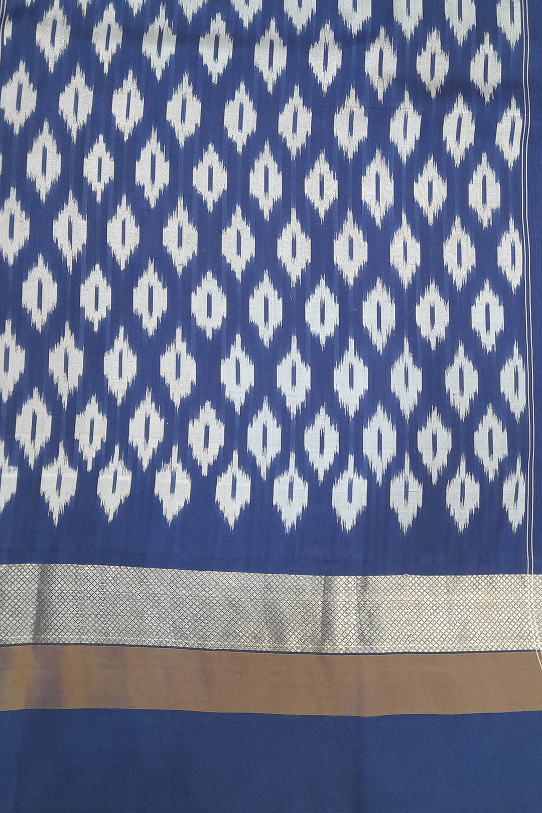 Ikat pure silk floral printed red saree  with lotus vines.