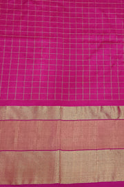 Handwoven ikat pure silk saree in  yellow in fine checks with bird motifs in skirt border