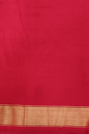 Handwoven ikat pure silk saree  in red in  combination of diamond &  pan bhat patterns.
