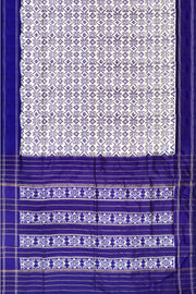 Ikat pure silk saree in off white in floral pattern