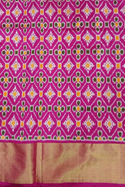 Handwoven ikat pure silk saree in floral pattern